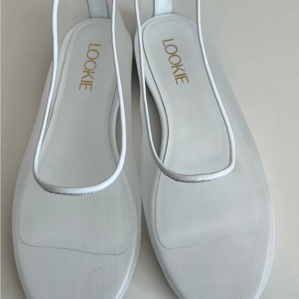 White Mesh Ballet Flats- LookieAtelier - Picture 2 of 6